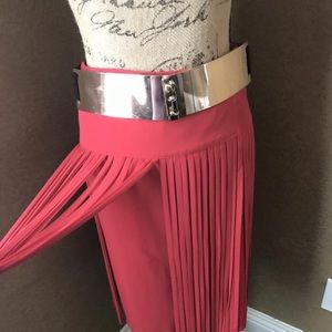 Red Fringe Skirt